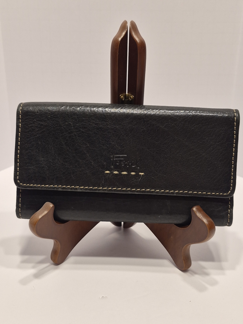 Fossil Black Leather Continental Wallet